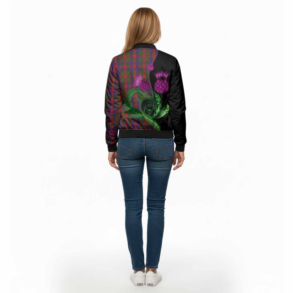 Gow Tartan Bomber Jacket Traditional Scottish Thistle - Tartan Vibes Clothing