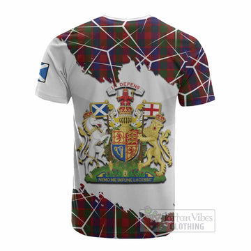 Gow Tartan Cotton T-shirt with Family Crest and Lion Rampant Grunge Style