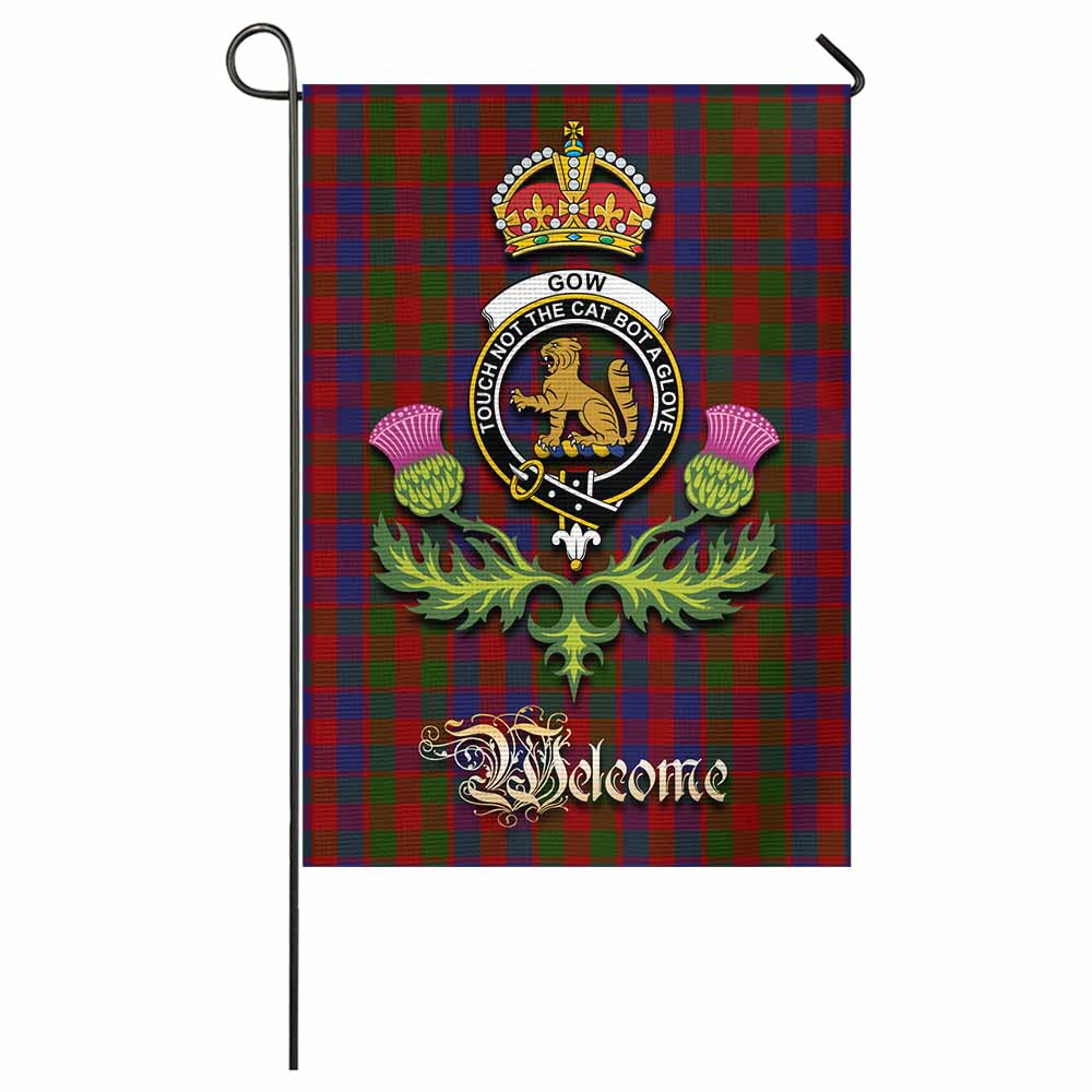 Gow Tartan Family Crest Garden Flag Royal Thistle Welcome Style - Tartan Vibes Clothing