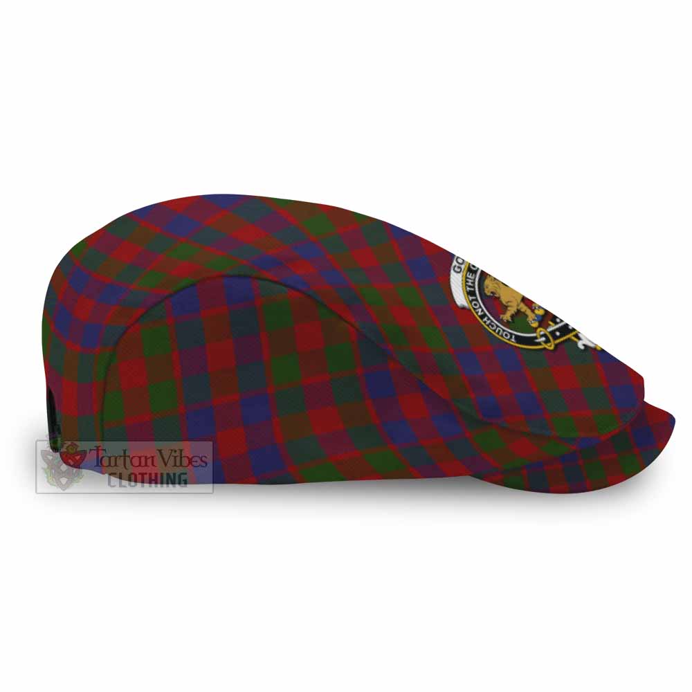 Gow Tartan Flat Cap, Jeff Cap Cross Style with Family Crest - Tartan Vibes Clothing