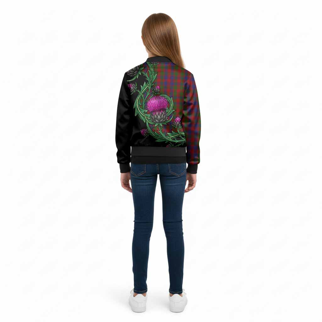 Gow Tartan Kid Bomber Jacket Resilient Scottish Thistle - Tartan Vibes Clothing