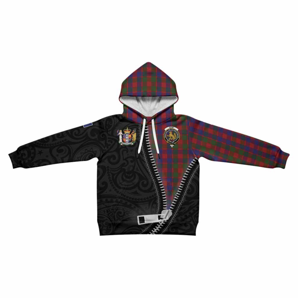 Gow Tartan Kid Hoodie New Zealand Pattern Unique Zipper Stylized