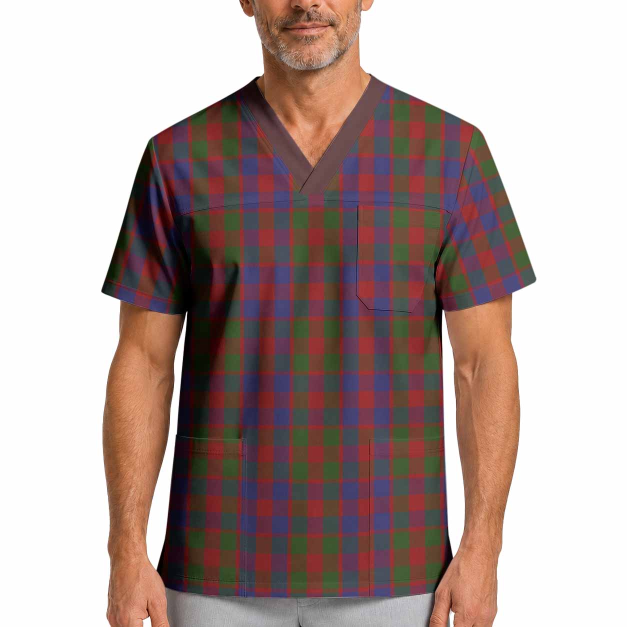 Gow Tartan Scrub Top XL - Tartan Vibes Clothing