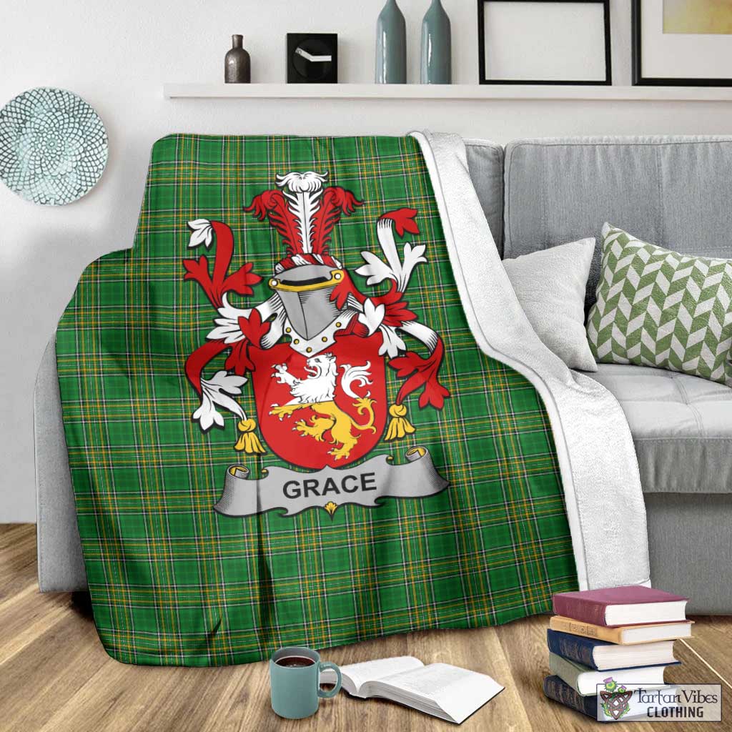 Grace Irish Clan Tartan Blanket with Coat of Arms - Tartan Vibes Clothing