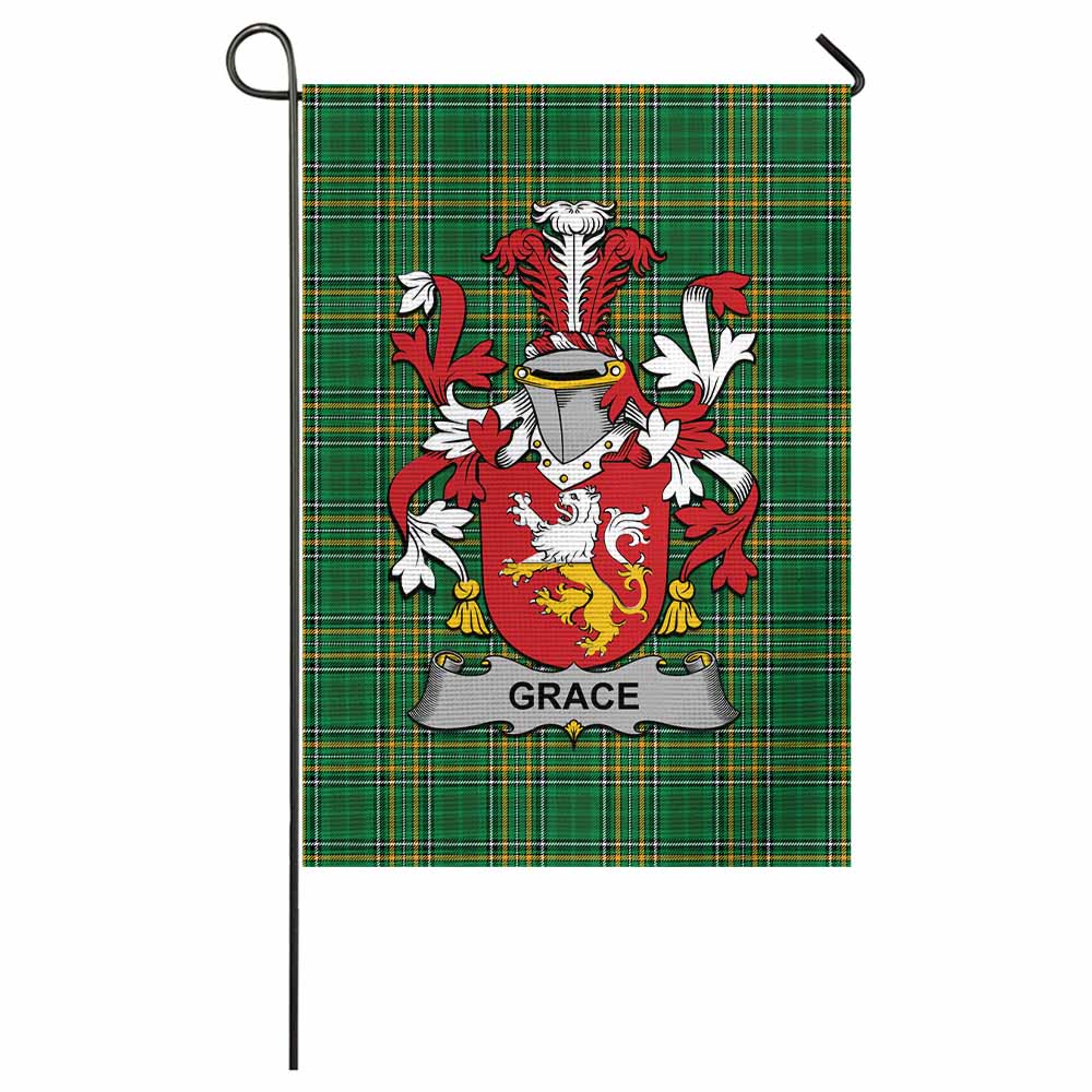 Grace Irish Clan Tartan Flag with Coat of Arms