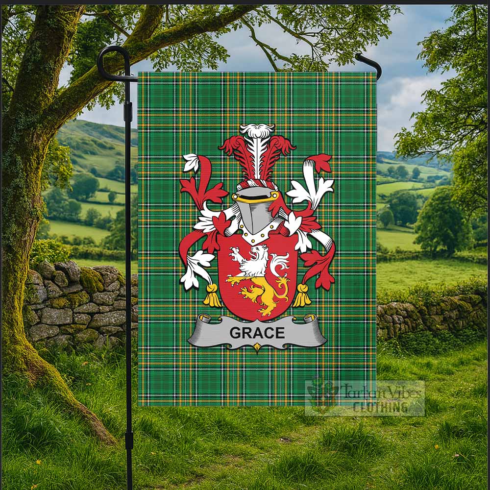 Grace Irish Clan Tartan Flag with Coat of Arms