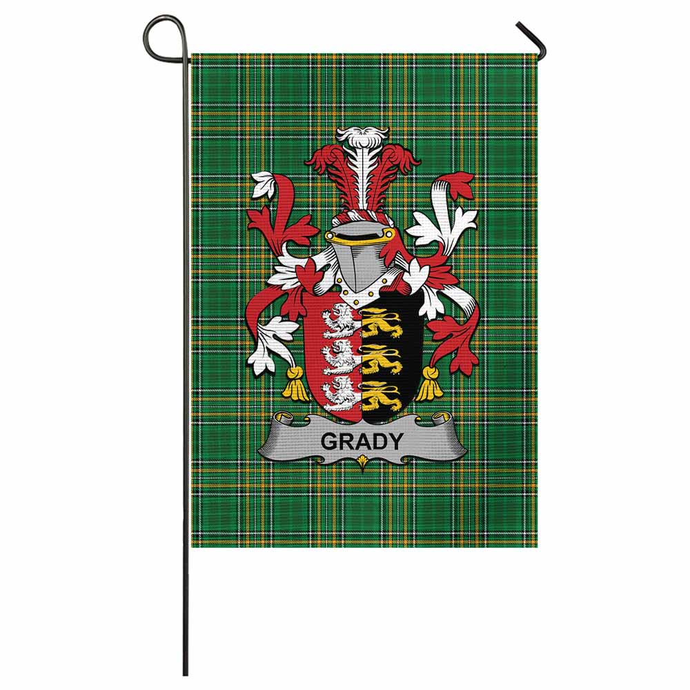 Grady Irish Clan Tartan Flag with Coat of Arms