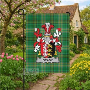 Grady Irish Clan Tartan Garden Flag with Coat of Arms