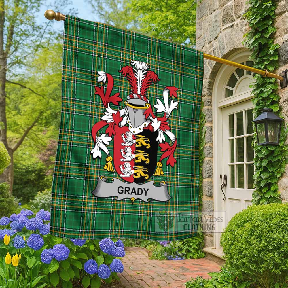 Grady Irish Clan Tartan Flag with Coat of Arms