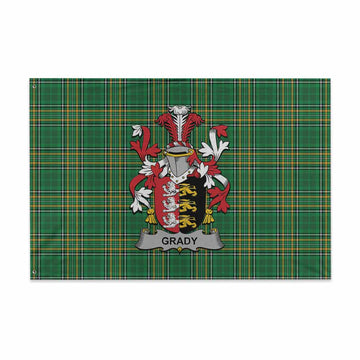 Grady Irish Clan Tartan House Flag with Coat of Arms