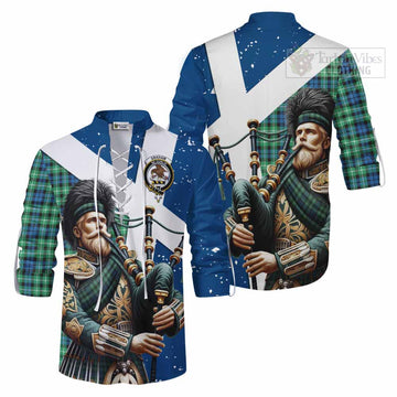 Tartan Vibes Clothing Graham Tartan Ghillie Kilt Shirt with Family Crest Scottish Bagpiper Vibes