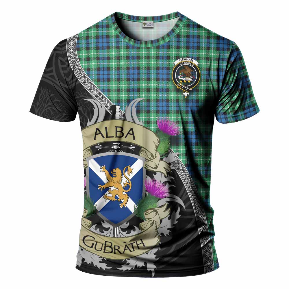 Tartan Vibes Clothing Graham Tartan Family Crest T-Shirt Lion Rampant Royal Thistle Shield Celtic Inspired