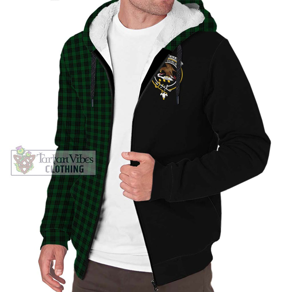 Graham Tartan Sherpa Hoodie with Family Crest and Half Of Me Style Unisex S - Tartanvibesclothing Shop