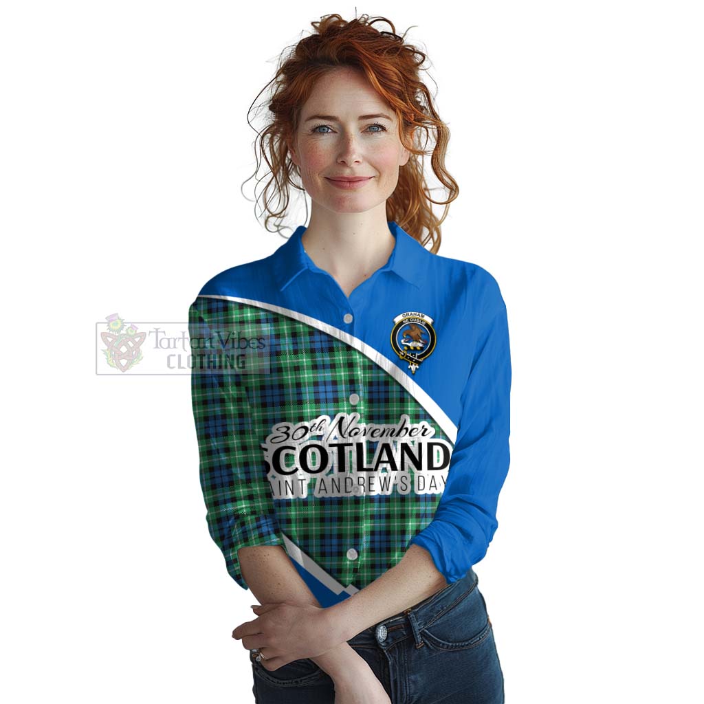 Tartan Vibes Clothing Graham Family Crest Tartan Women's Casual Shirt Celebrate Saint Andrew's Day in Style
