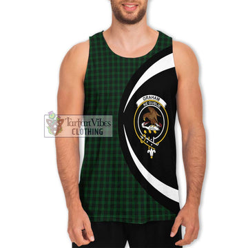 Graham Tartan Men's Tank Top with Family Crest Circle Style