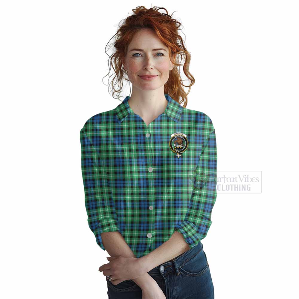 Tartan Vibes Clothing Graham Tartan Women's Casual Shirt with Family Crest DNA In Me Style