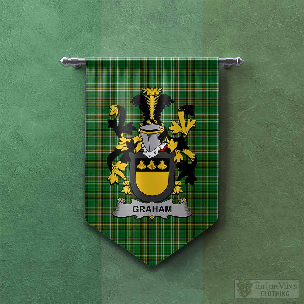 Tartan Vibes Clothing Graham Irish Clan Tartan Gonfalon, Tartan Banner with Coat of Arms