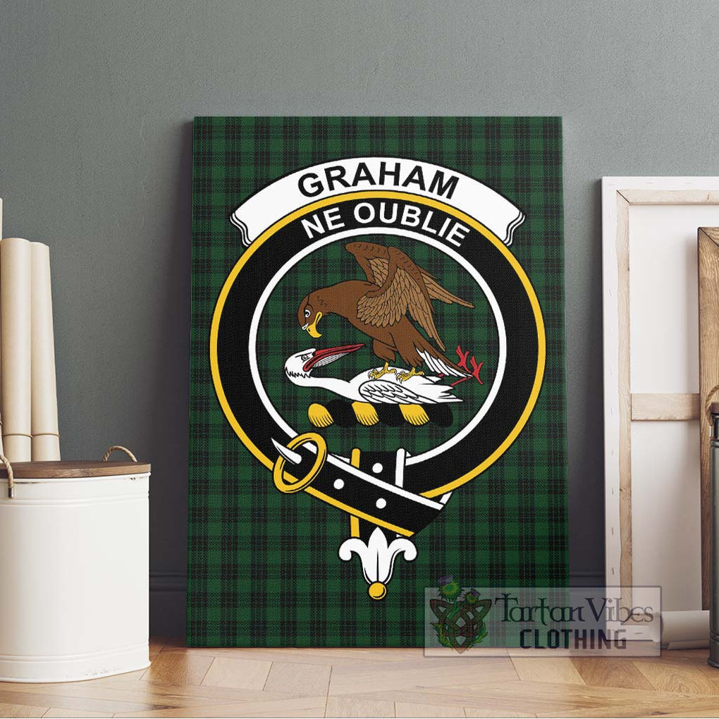 Graham Tartan Canvas Print Wall Art with Family Crest Without Frame - Tartan Vibes Clothing