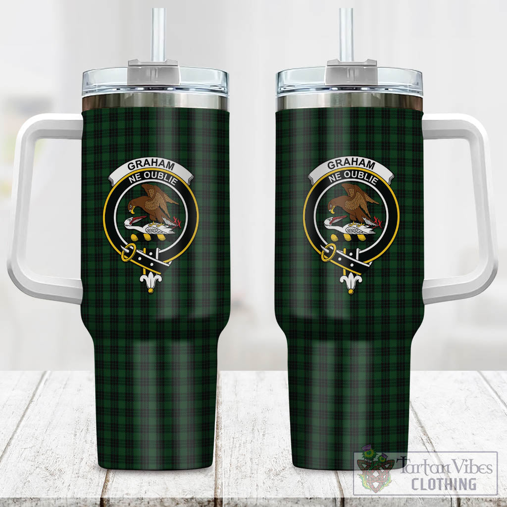 Tartan Vibes Clothing Graham Tartan and Family Crest Tumbler with Handle