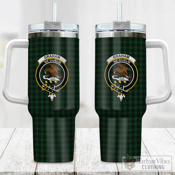 Tartan Vibes Clothing Graham Tartan and Family Crest Tumbler with Handle
