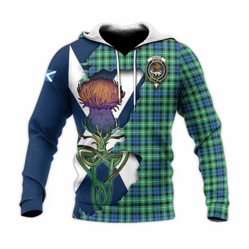Graham Tartan Family Crest Knitted Hoodie Scottish Thistle Celtic Inspired