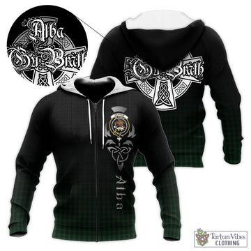 Graham Tartan Knitted Hoodie Featuring Alba Gu Brath Family Crest Celtic Inspired