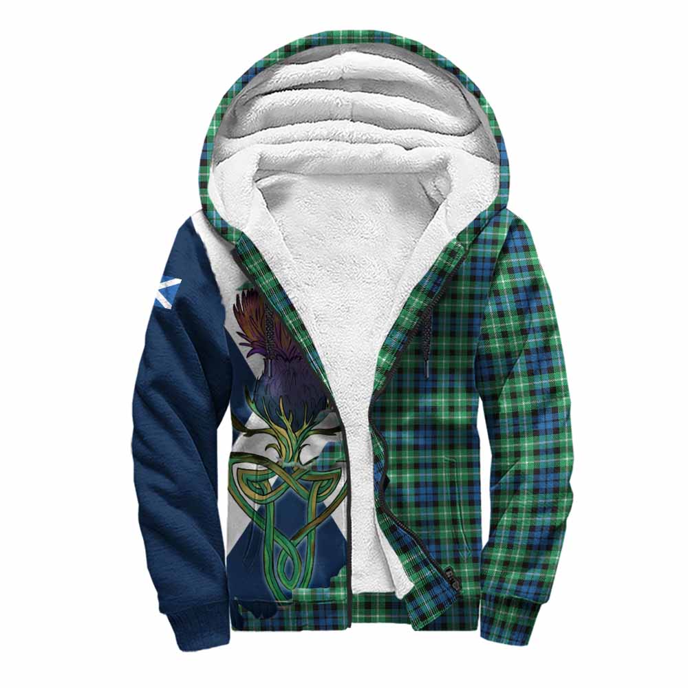 Graham Tartan Family Crest Sherpa Hoodie Scottish Thistle Celtic Inspired Unisex S - Tartan Vibes Clothing