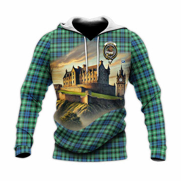 Graham Tartan Family Crest Knitted Hoodie with Scottish Ancient Castle Style