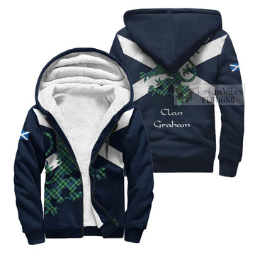 Graham Tartan Lion Rampant Sherpa Hoodie Proudly Display Your Heritage with Alba Gu Brath and Clan Name