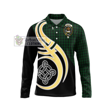 Graham Tartan Long Sleeve Polo Shirt with Family Crest and Celtic Symbol Style Unisex - Tartan Vibes Clothing