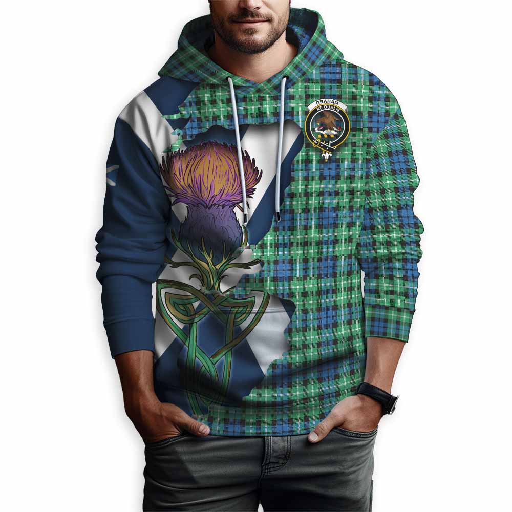 Tartan Vibes Clothing Graham Tartan Family Crest Hoodie Scottish Thistle Celtic Inspired