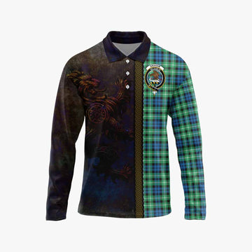 Graham Tartan Family Crest Long Sleeve Polo Shirt Alba Gu Brath Be Brave Lion Ancient Style