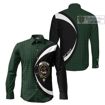 Graham Tartan Long Sleeve Button Up with Family Crest Circle Style Men's Shirt S - Tartan Vibes Clothing