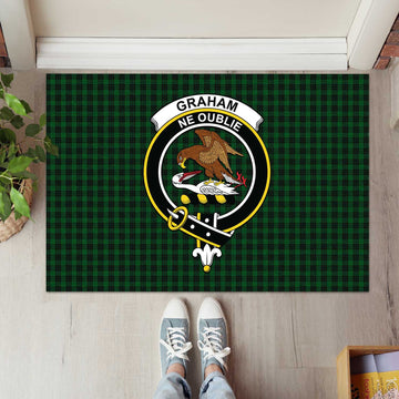 Graham Tartan Rubber Doormat with Family Crest