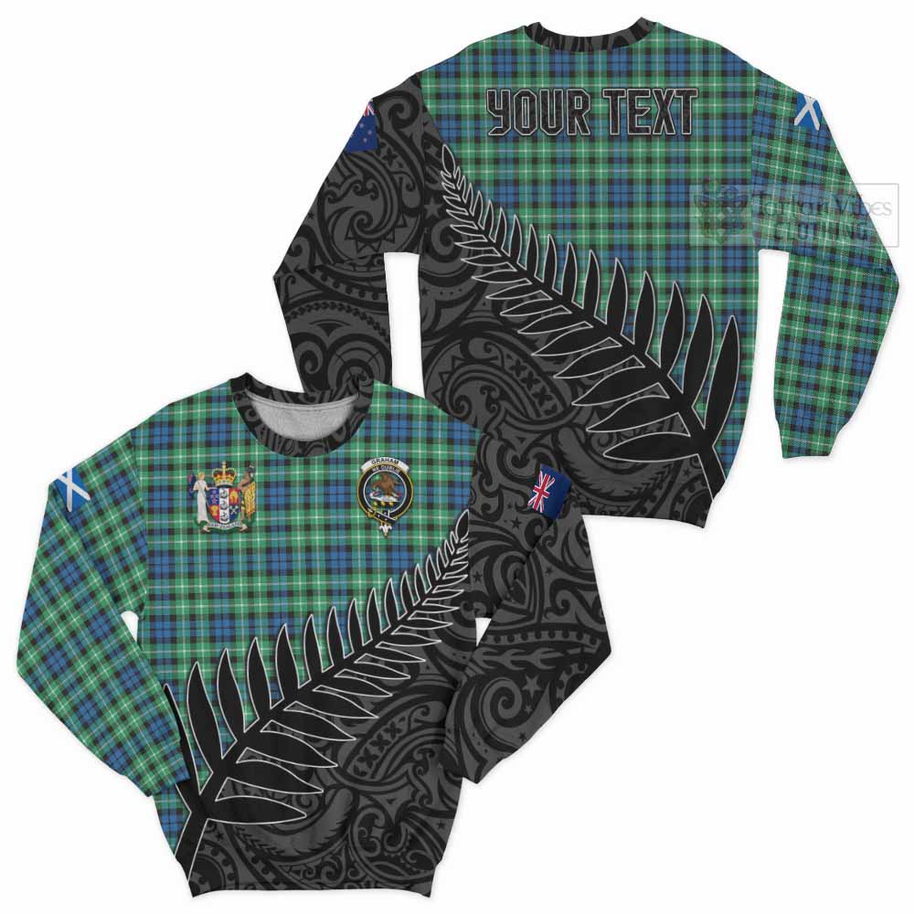 Tartan Vibes Clothing Graham Crest Tartan Sweatshirt with New Zealand Silver Fern Half Style