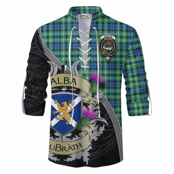 Tartan Vibes Clothing Graham Tartan Family Crest Ghillie Kilt Shirt Lion Rampant Royal Thistle Shield Celtic Inspired