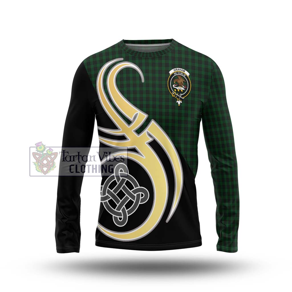 Graham Tartan Long Sleeve T-Shirt with Family Crest and Celtic Symbol Style Unisex - Tartan Vibes Clothing