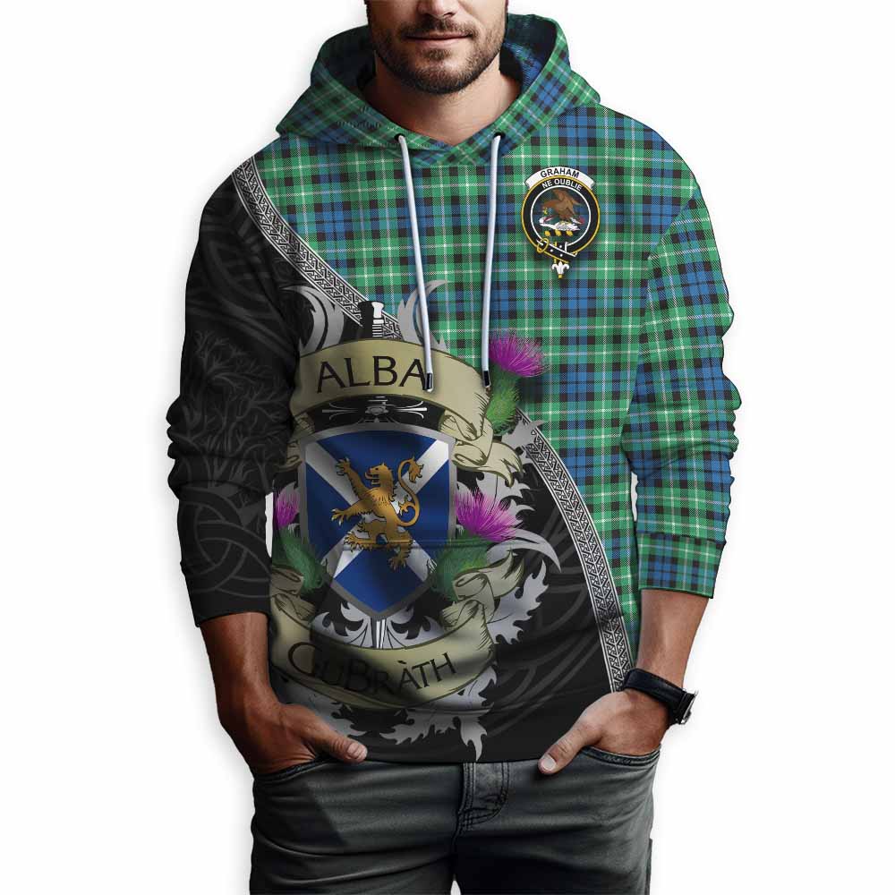 Tartan Vibes Clothing Graham Tartan Family Crest Hoodie Lion Rampant Royal Thistle Shield Celtic Inspired