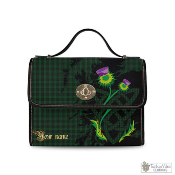 Graham Tartan Waterproof Canvas Bag with Scotland Map and Thistle Celtic Accents