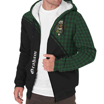 Graham Tartan Sherpa Hoodie with Family Crest Curve Style