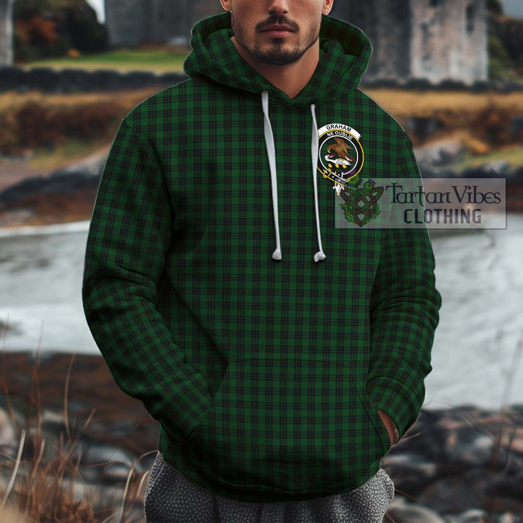 Graham Tartan Cotton Hoodie with Family Crest Pullover Hoodie XS - Tartan Vibes Clothing