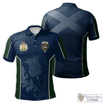 Graham Tartan Men's Polo Shirt with Family Crest and Scottish Thistle Vibes Sport Style