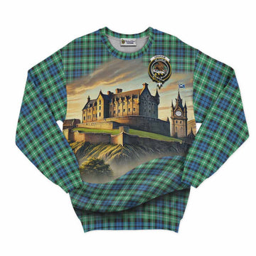 Graham Tartan Family Crest Sweatshirt with Scottish Ancient Castle Style