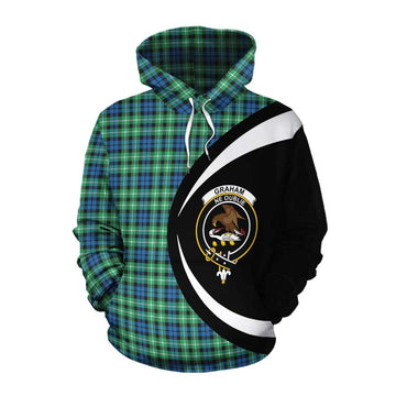 Tartan Vibes Clothing Graham Tartan Cotton Hoodie with Family Crest Circle Style