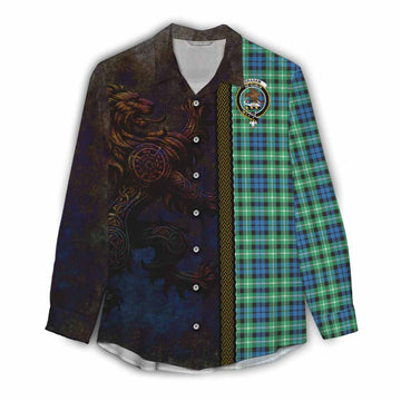 Tartan Vibes Clothing Graham Tartan Family Crest Women's Casual Shirt Alba Gu Brath Be Brave Lion Ancient Style