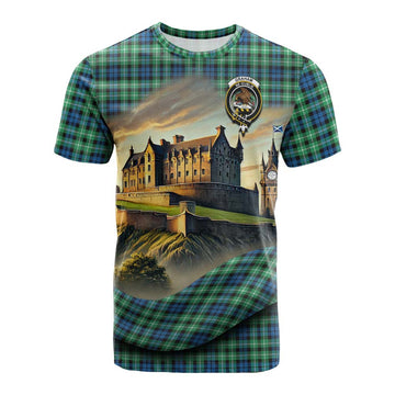 Tartan Vibes Clothing Graham Tartan Family Crest Cotton T-shirt with Scottish Ancient Castle Style