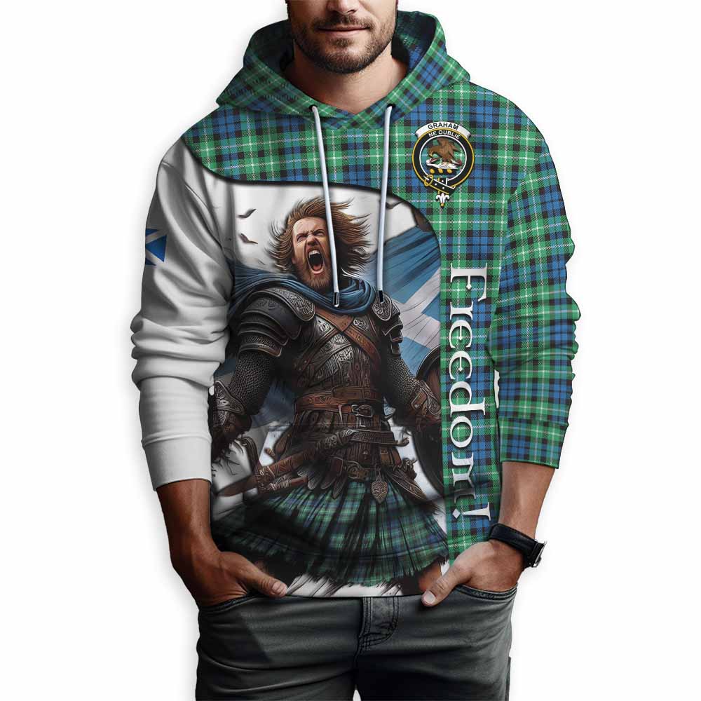 Tartan Vibes Clothing Graham Crest Tartan Hoodie Inspired by the Freedom of Scottish Warrior