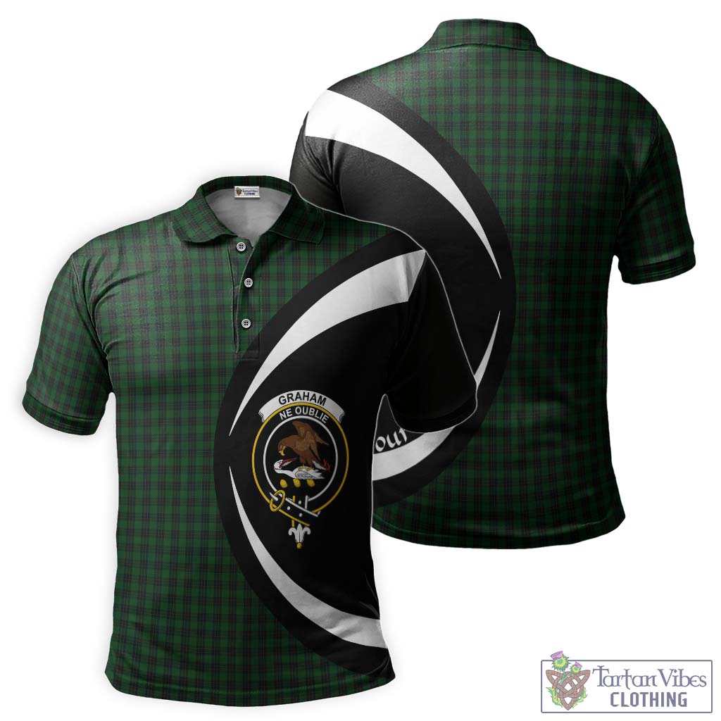 Graham Tartan Men's Polo Shirt with Family Crest Circle Style Kid - Tartan Vibes Clothing