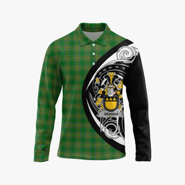Graham Irish Clan Long Sleeve Polo Shirt Celtic Circle Style