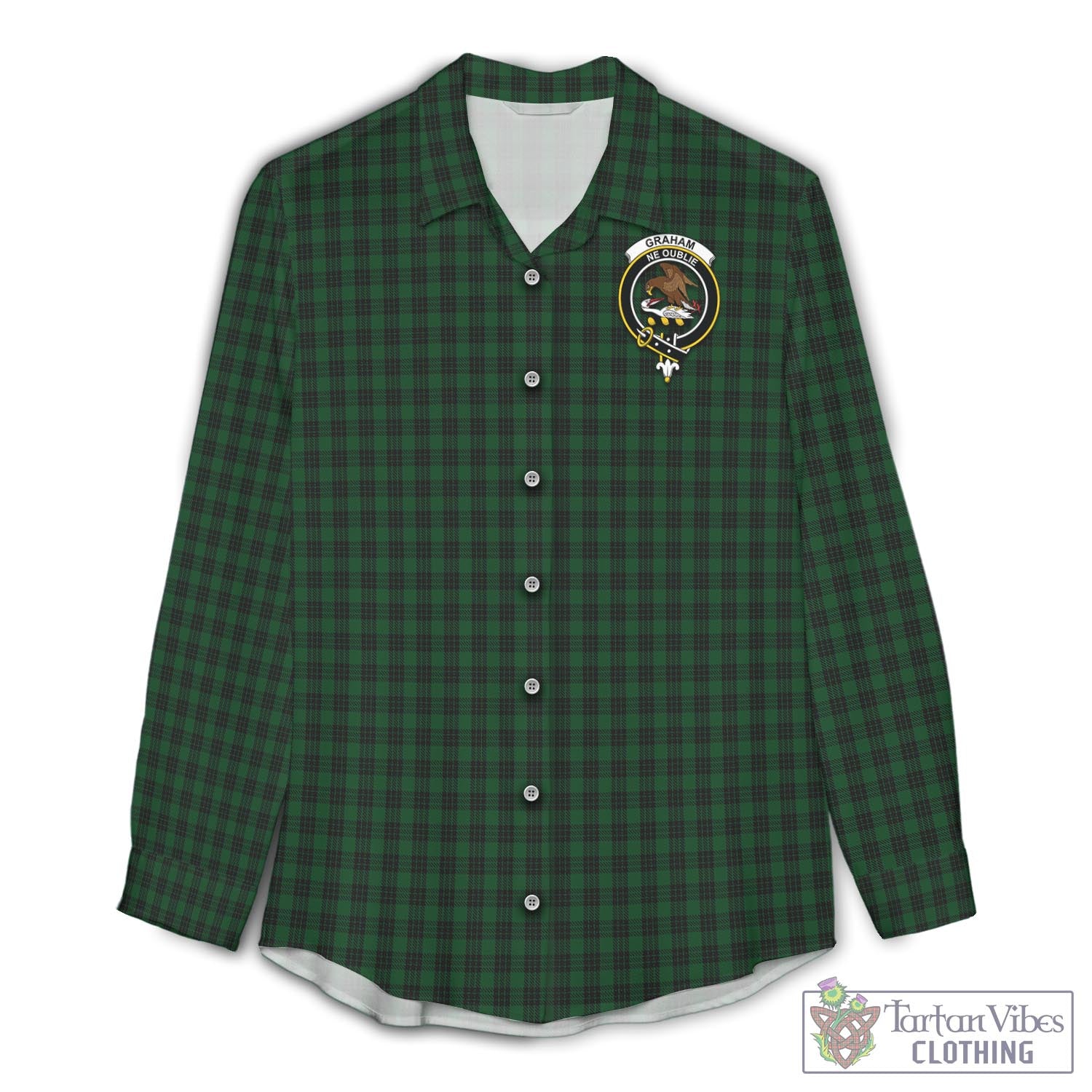 Tartan Vibes Clothing Graham Tartan Womens Casual Shirt with Family Crest